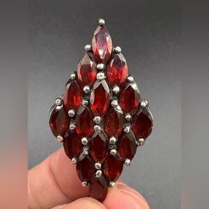 VINTAGE ART DECO STERLING SILVER GARNET Ring